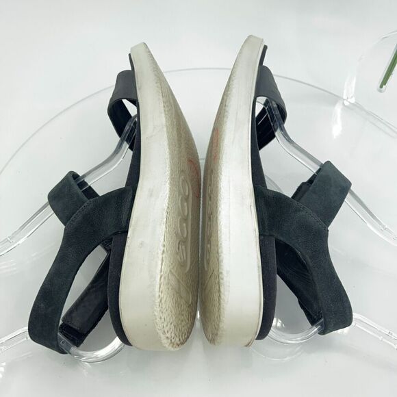 Ecco Women's Flowt Sandal Size 42 11 Strappy Wedge Platform BlackLeather - Picture 7 of 12